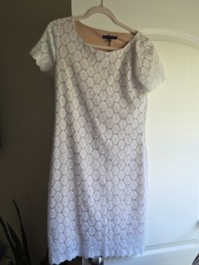 Tiana B. White Eyelet Midi Dress